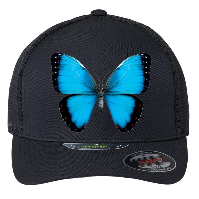 Morpho Butterfly Close Up 3D Flexfit Unipanel Trucker Cap