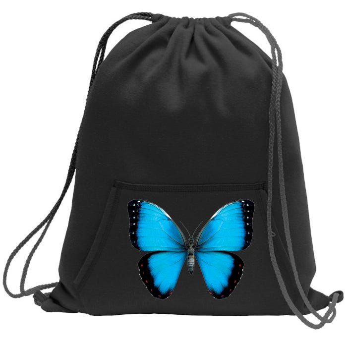 Morpho Butterfly Close Up 3D Sweatshirt Cinch Pack Bag