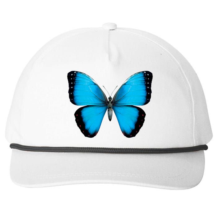 Morpho Butterfly Close Up 3D Snapback Five-Panel Rope Hat