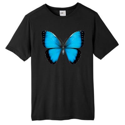 Morpho Butterfly Close Up 3D Tall Fusion ChromaSoft Performance T-Shirt