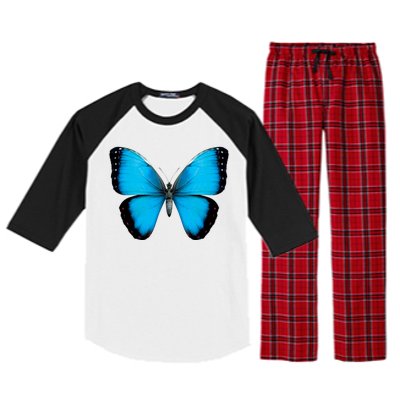 Morpho Butterfly Close Up 3D Raglan Sleeve Pajama Set