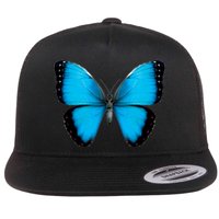 Morpho Butterfly Close Up 3D Flat Bill Trucker Hat