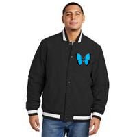 Morpho Butterfly Close Up 3D Insulated Varsity Jacket