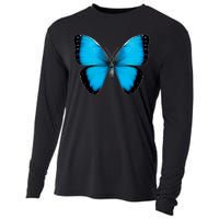 Morpho Butterfly Close Up 3D Cooling Performance Long Sleeve Crew