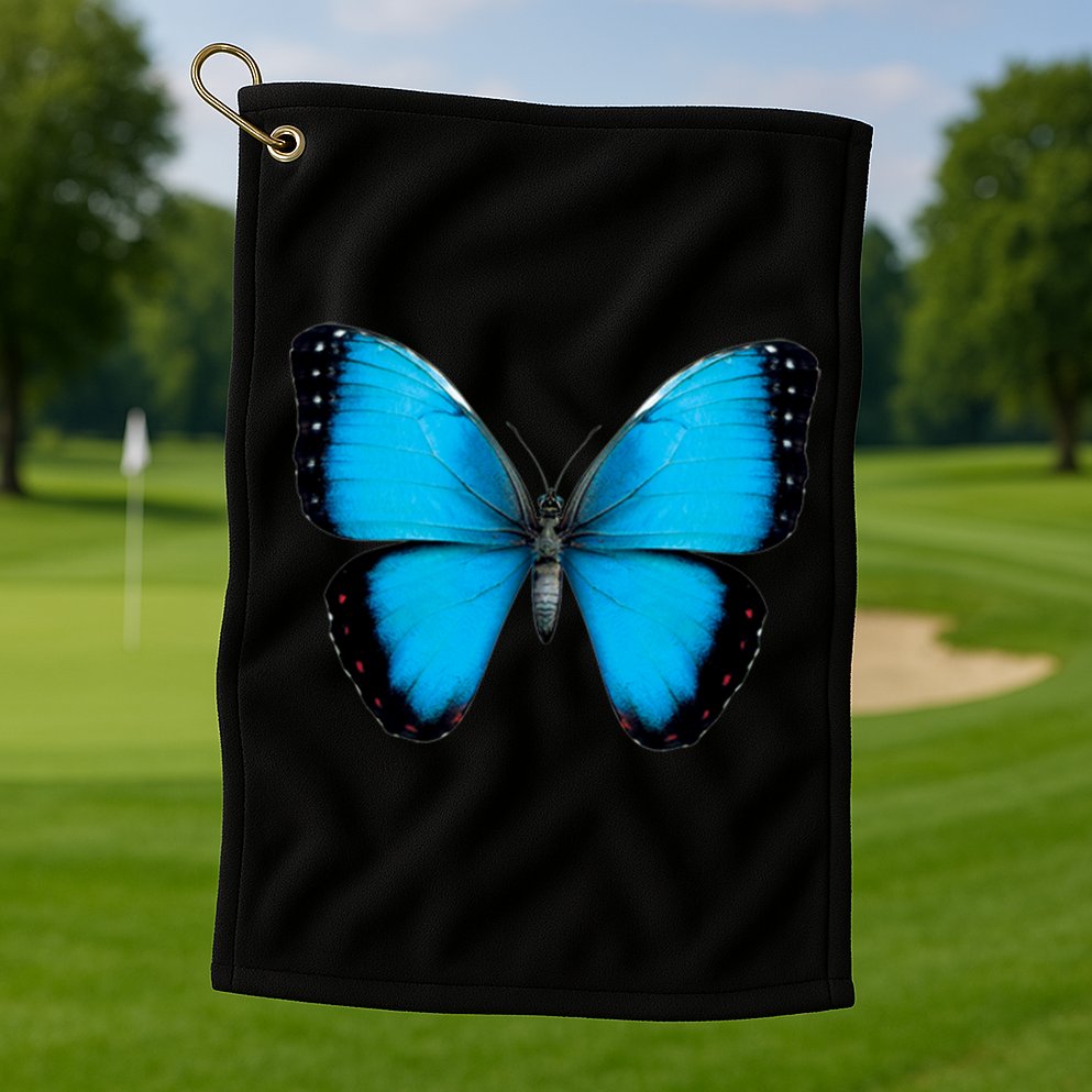 Morpho Butterfly Close Up 3D Golf Towel