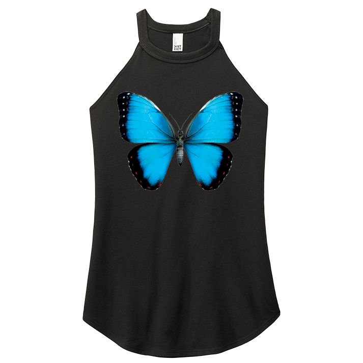 Morpho Butterfly Close Up 3D Women's Perfect Tri Rocker Tank