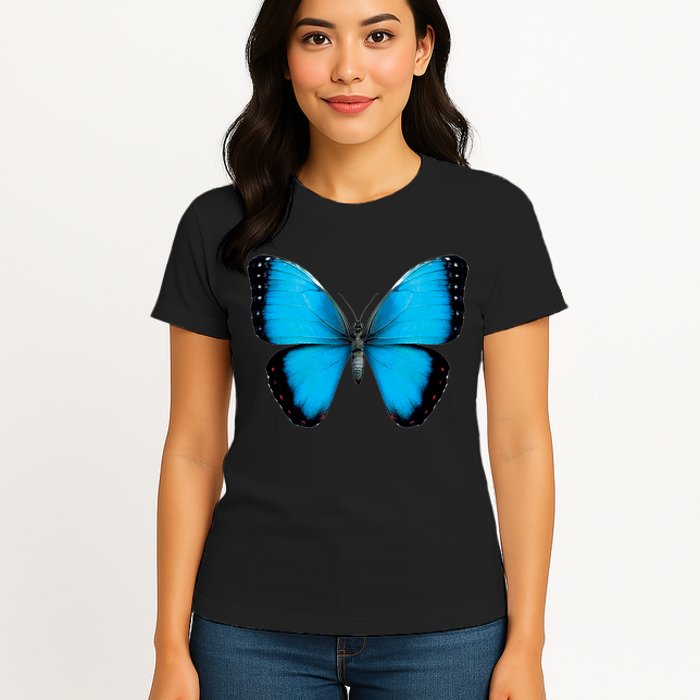 Morpho Butterfly Close Up 3D Womens T-Shirt