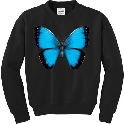 Morpho Butterfly Close Up 3D Kids Sweatshirt