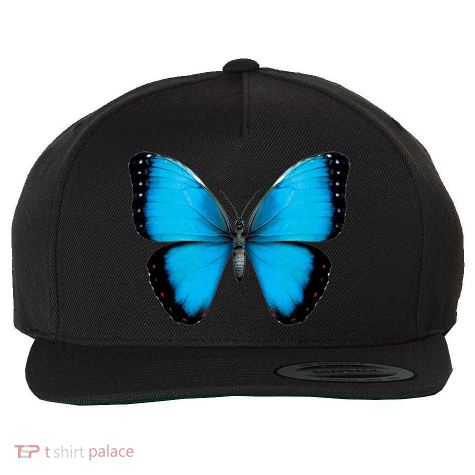 Morpho Butterfly Close Up 3D Wool Snapback Cap