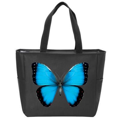 Morpho Butterfly Close Up 3D Zip Tote Bag