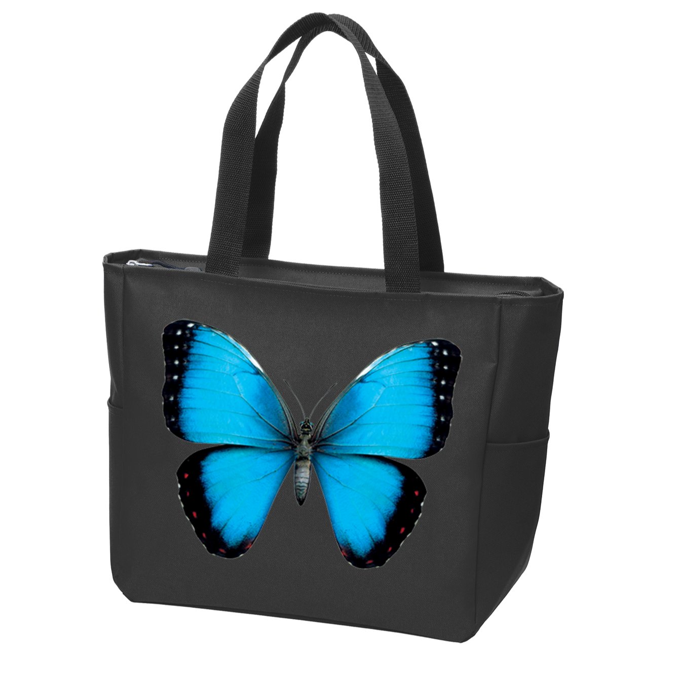 Morpho Butterfly Close Up 3D Zip Tote Bag