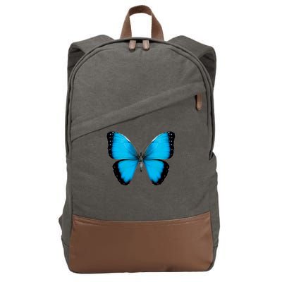 Morpho Butterfly Close Up 3D Cotton Canvas Backpack