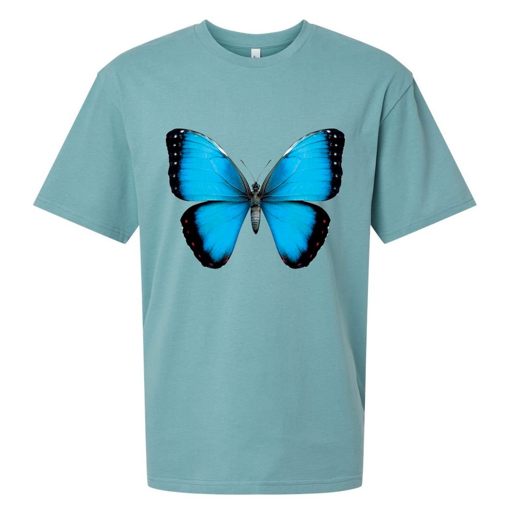 Morpho Butterfly Close Up 3D Sueded Cloud Jersey T-Shirt