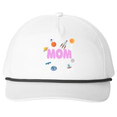 Mom Outer Space Birthday Party Planets Stars Spaceship Ufo Cool Gift Snapback Five-Panel Rope Hat