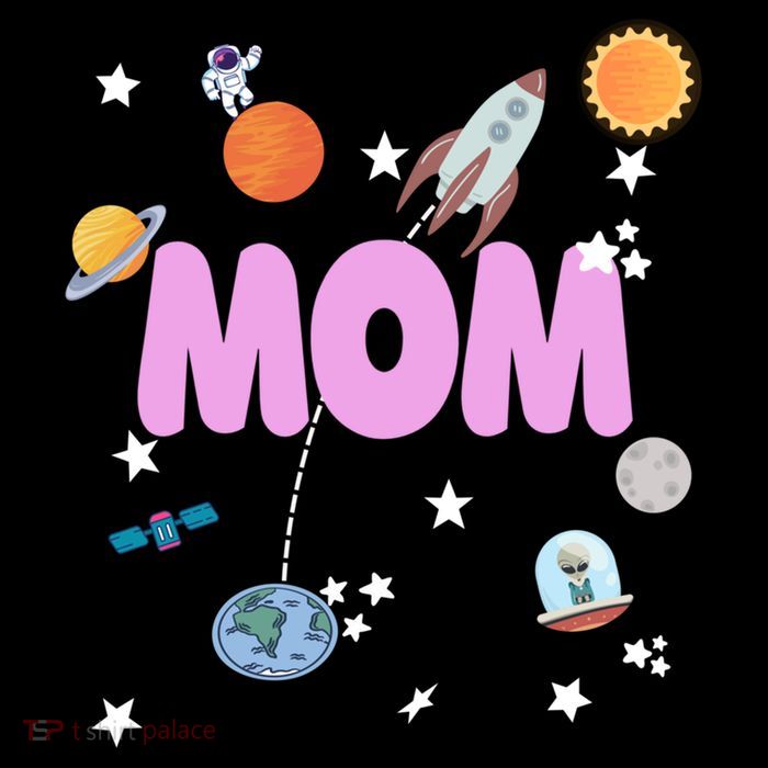 Mom Outer Space Birthday Party Planets Stars Spaceship Ufo Cool Gift Flatbill Hat