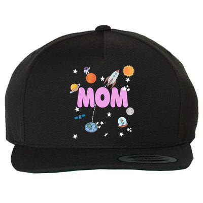 Mom Outer Space Birthday Party Planets Stars Spaceship Ufo Cool Gift Wool Snapback Cap