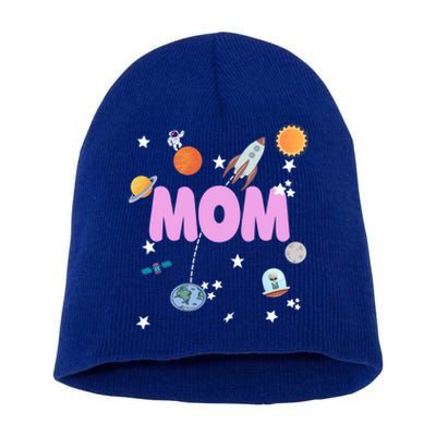 Mom Outer Space Birthday Party Planets Stars Spaceship Ufo Cool Gift Short Acrylic Beanie