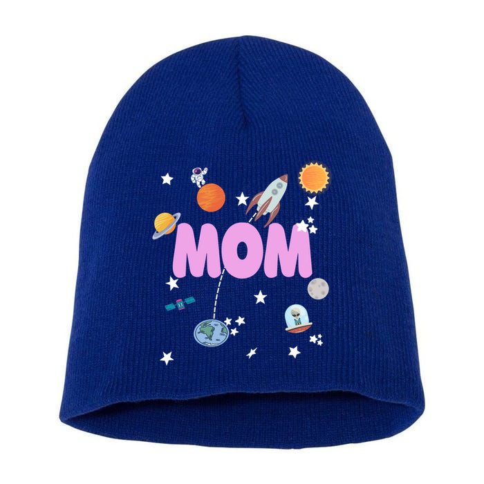 Mom Outer Space Birthday Party Planets Stars Spaceship Ufo Cool Gift Short Acrylic Beanie