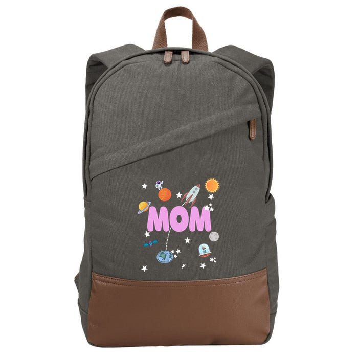 Mom Outer Space Birthday Party Planets Stars Spaceship Ufo Cool Gift Cotton Canvas Backpack