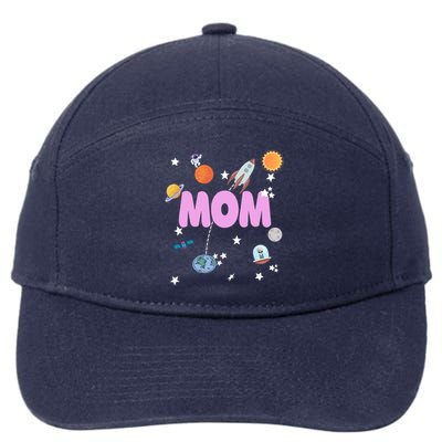 Mom Outer Space Birthday Party Planets Stars Spaceship Ufo Cool Gift 7-Panel Snapback Hat