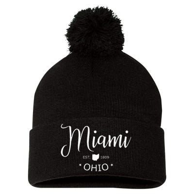 Miami Ohio Sports Design Souvenir Pom Pom 12in Knit Beanie