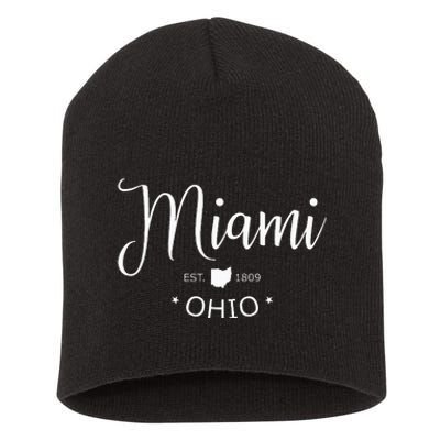 Miami Ohio Sports Design Souvenir Short Acrylic Beanie