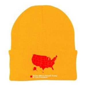 Map Of States Where Trump Is Your President Funny Political Knit Cap Winter Beanie