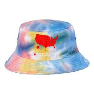 Map Of States Where Trump Is Your President Funny Political Tie Dye Newport Bucket Hat