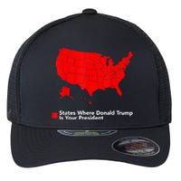 Map Of States Where Trump Is Your President Funny Political Flexfit Unipanel Trucker Cap