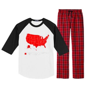 Map Of States Where Trump Is Your President Funny Political Raglan Sleeve Pajama Set