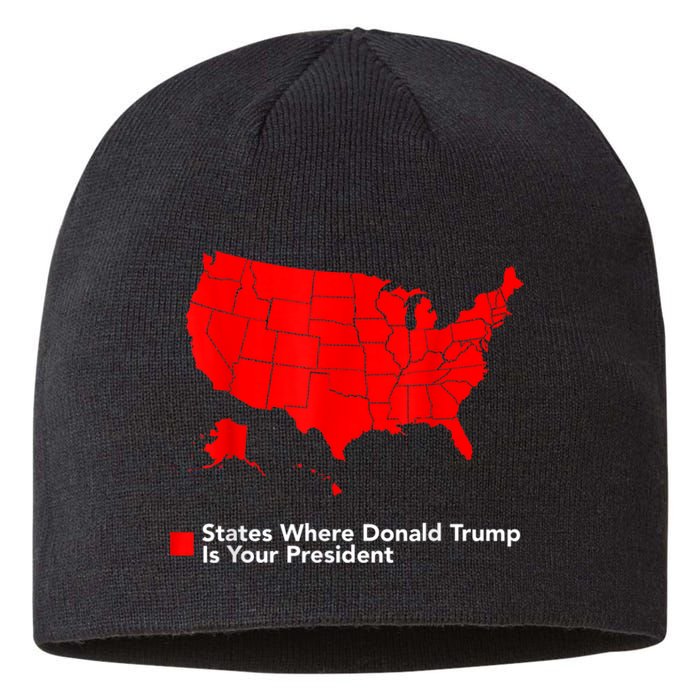 Map Of States Where Trump Is Your President Funny Political Sustainable Beanie