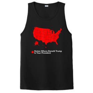 Map Of States Where Trump Is Your President Funny Political PosiCharge Competitor Tank