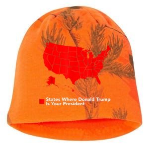 Map Of States Where Trump Is Your President Funny Political Kati - Camo Knit Beanie