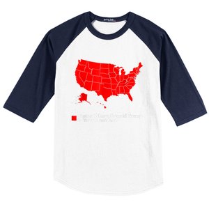 Map Of States Where Trump Is Your President Funny Political Baseball Sleeve Shirt