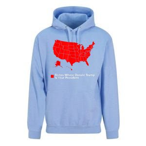 Map Of States Where Trump Is Your President Funny Political Unisex Surf Hoodie