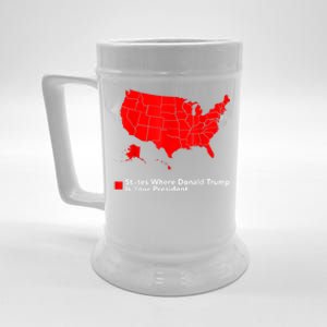 Map Of States Where Trump Is Your President Funny Political Beer Stein