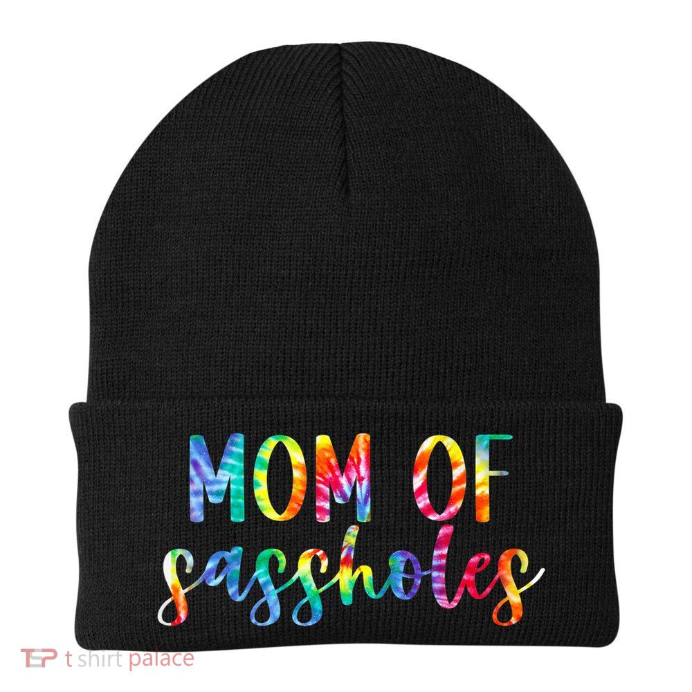 Mom of Sassholes Funny Colorful Beanie