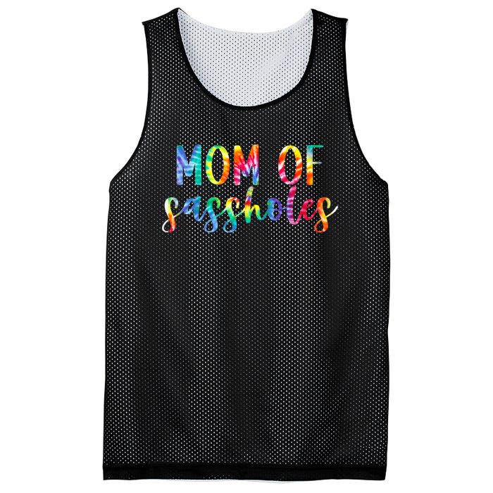 Mom of Sassholes Funny Colorful Mesh Reversible Basketball Jersey Tank