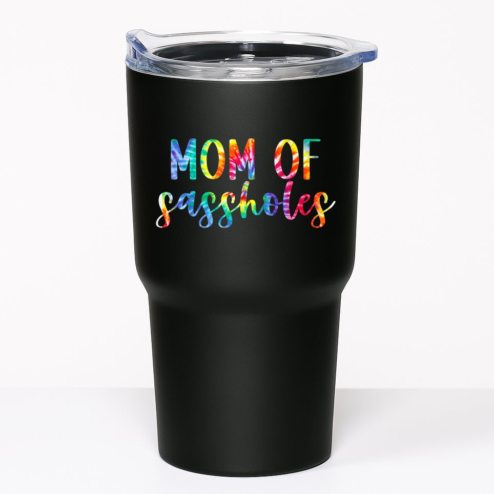 Mom of Sassholes Funny Colorful Tumbler