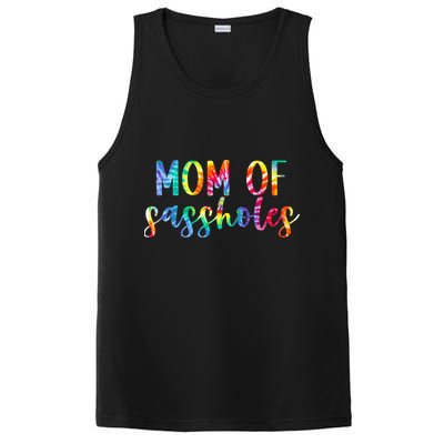 Mom of Sassholes Funny Colorful PosiCharge Competitor Tank