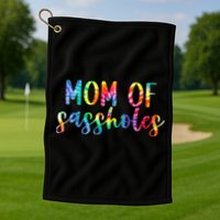 Mom of Sassholes Funny Colorful Golf Towel