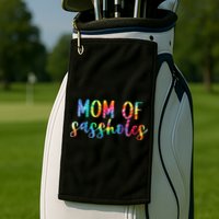 Mom of Sassholes Funny Colorful Golf Towel