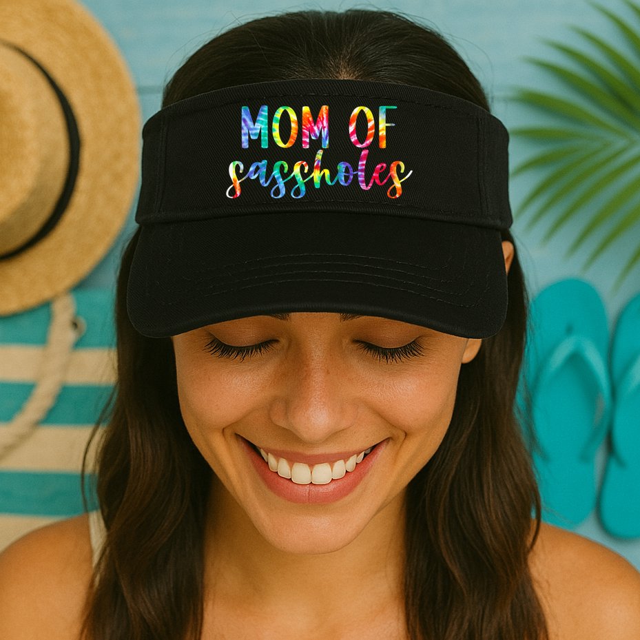 Mom of Sassholes Funny Colorful Visor
