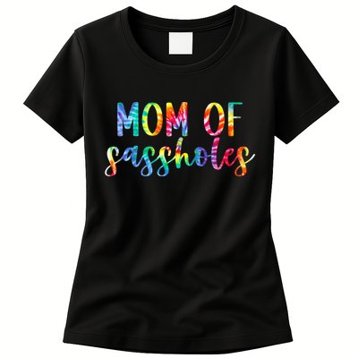Mom of Sassholes Funny Colorful Womens T-Shirt