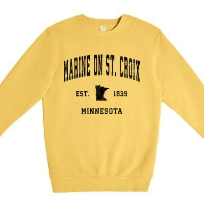 Marine On St. Croix Minnesota Mn Vintage Athletic Sports Premium Crewneck Sweatshirt