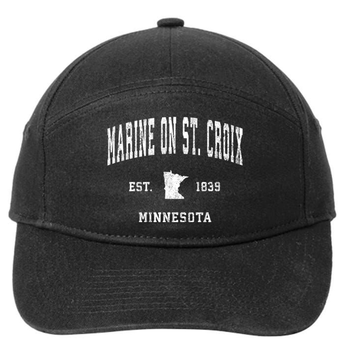 Marine On St. Croix Minnesota Mn Vintage Athletic Sports 7-Panel Snapback Hat