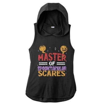 Master Of Spooktacular Scares Father Dad Daddy Halloween Meaningful Gift Ladies PosiCharge Tri-Blend Wicking Draft Hoodie Tank