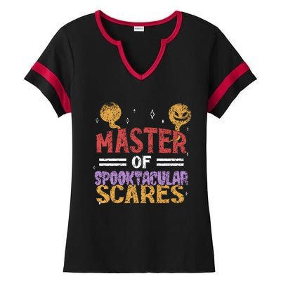 Master Of Spooktacular Scares Father Dad Daddy Halloween Meaningful Gift Ladies Halftime Notch Neck Tee