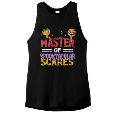 Master Of Spooktacular Scares Father Dad Daddy Halloween Meaningful Gift Ladies PosiCharge Tri-Blend Wicking Tank