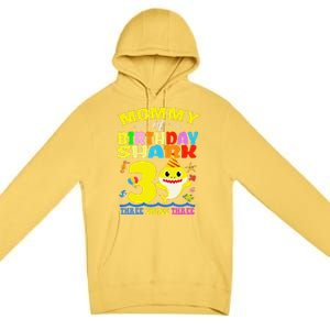 Mommy Of Shark Birthday 3rd Matching Party For Family Premium Pullover Hoodie